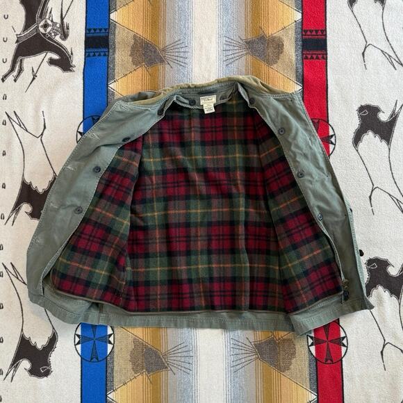 LL Bean Field Coat Womens Size XL Chore Barn Removable Wool Liner Green - Picture 3 of 12